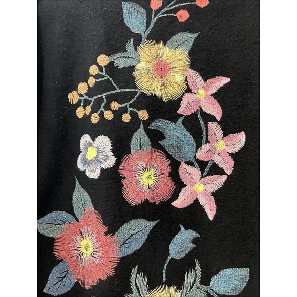 Zara Trafaluc‎ Dress S Womens Black Floral Mini Shift Short Sleeve Sweater NWT - Picture 7 of 13